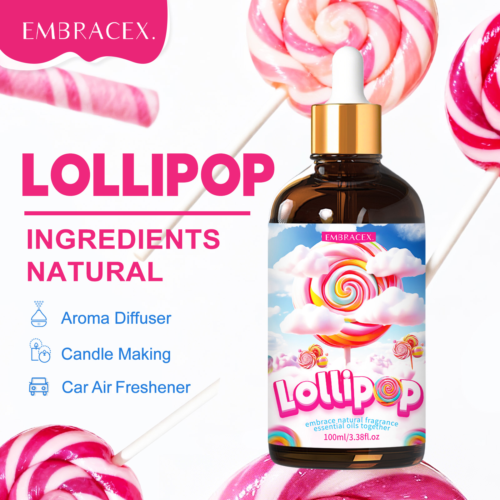 Candle Making Oil Scents - 100ml Lollipop Essential Oil For Diffusers