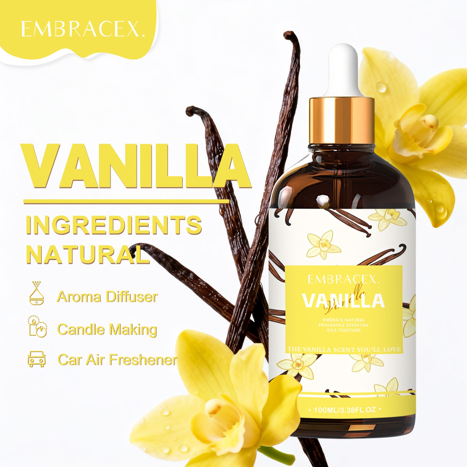 Candle Making Oil Scents - 100ml Vanilla Essential Oil Bodycare Skincare
