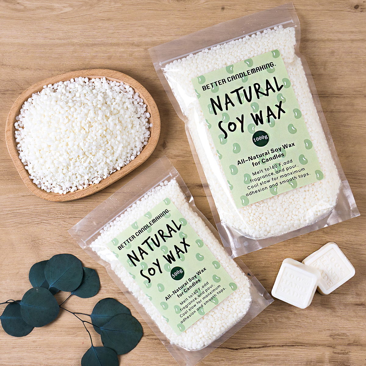 500g/1000g Natural Soy Wax DIY - Candle Making Wicks review and price