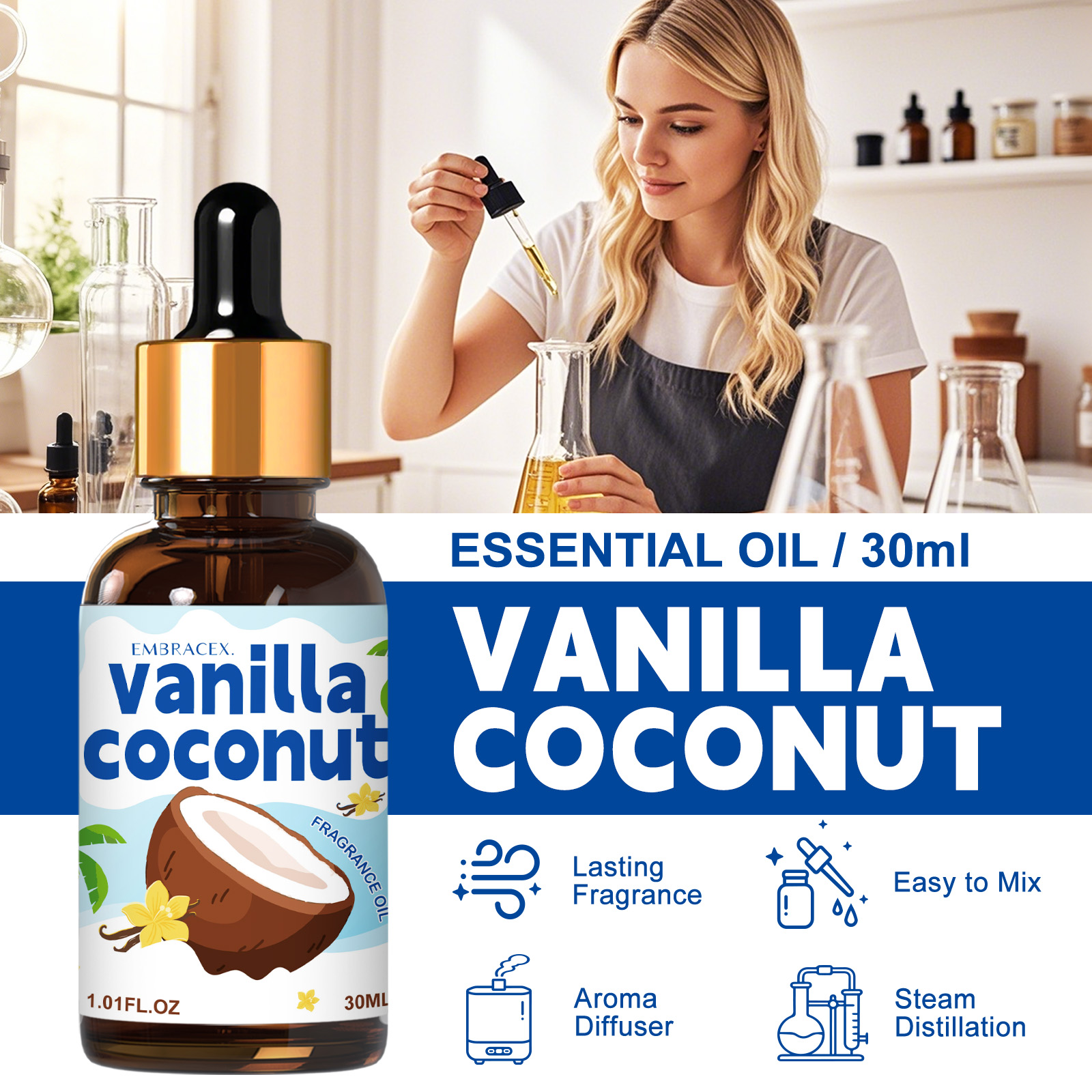 30ml Vanilla Coconut Essential - Candle Making Oil Scents review and price