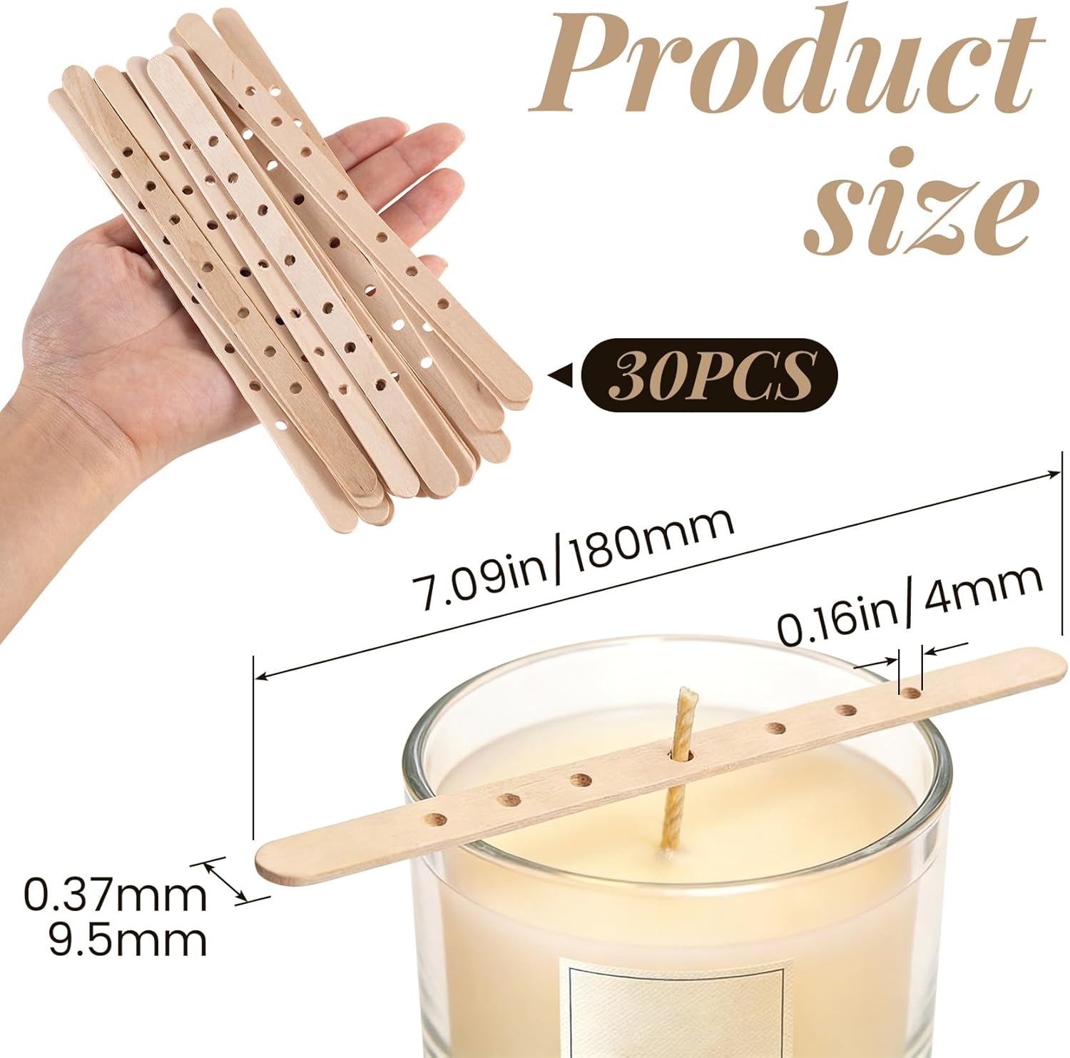 30/50pcs 7 Holes Wooden Candle - Candle Making Wicks review and price