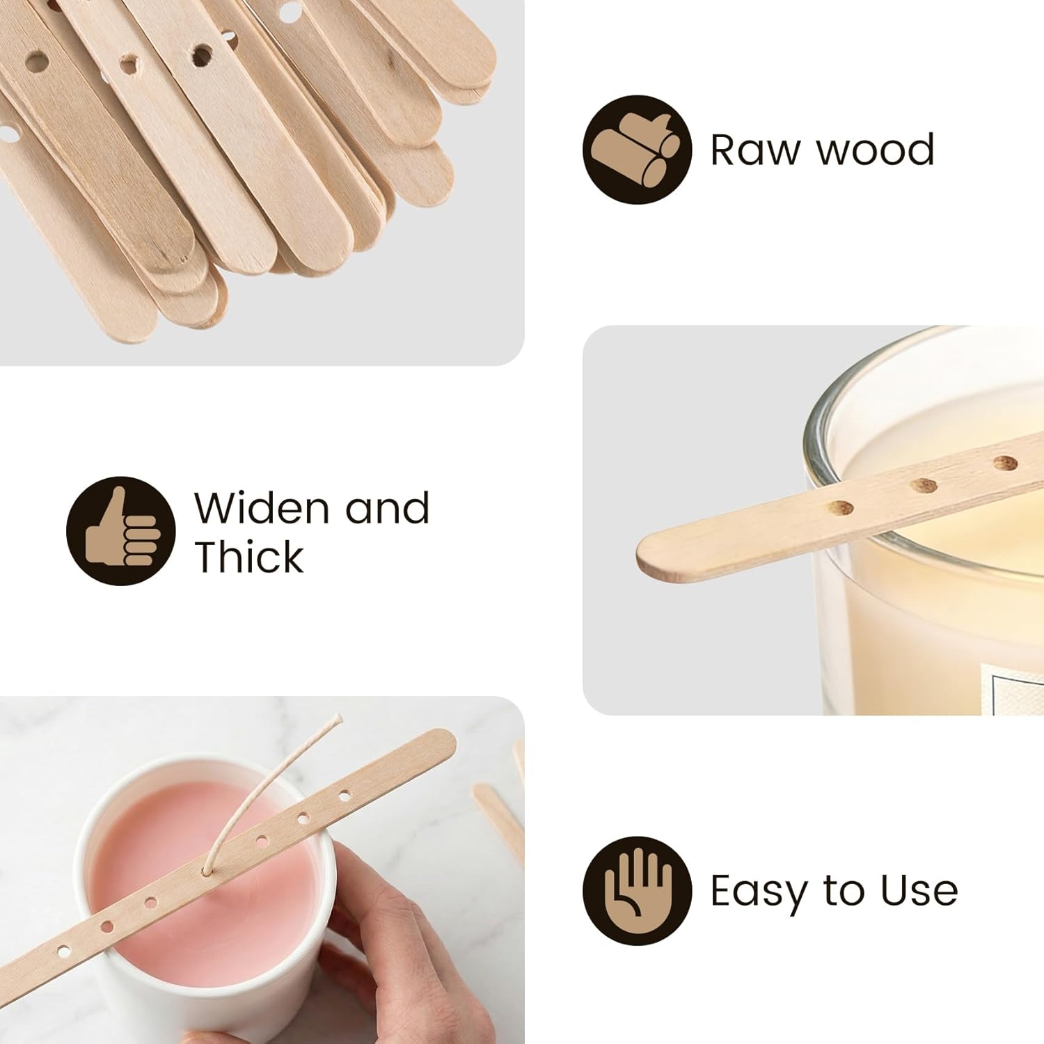30/50pcs 7 Holes Wooden Candle - Candle Making Wicks review and price