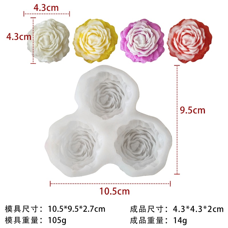 3pcs/set Peony Flower Candle S - Candle Making Set review and price